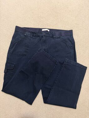 Gloria Vanderbilt Navy Blue Cargo Khaki in Size 18